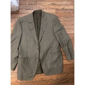 CANALI Super 120s 42R Italy Suit Jacket Gray And Brown Pure Wool